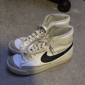 Nike White and Black High-Top Sneakers